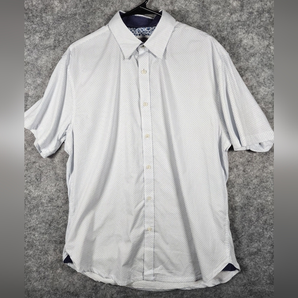 Society of Threads 100%Cotton Shortsleeve Hybrid Button Up Shirt Size Large